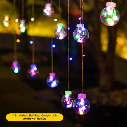 Moon & Star Outdoor Solar Light Solar String Lights for Porch Window