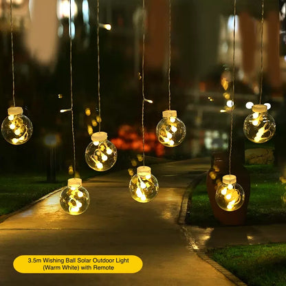 Moon & Star Outdoor Solar Light Solar String Lights for Porch Window