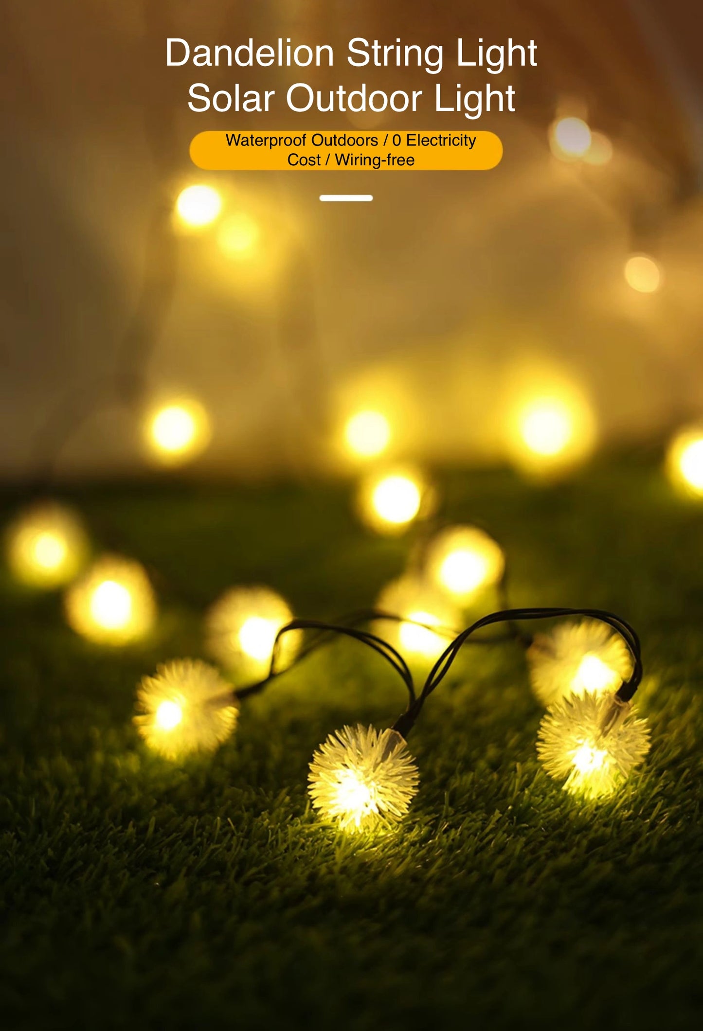 Dandelion LED Outdoor Solar Light Solar Fairy Lights for Patio Garden