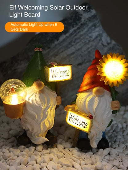 Elf Welcome Outdoor Solar Light Solar Christmas Light for Garden