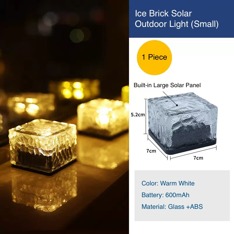 Ice Brick Durable LED Outdoor Solar Light for Garden Pathway Walkway