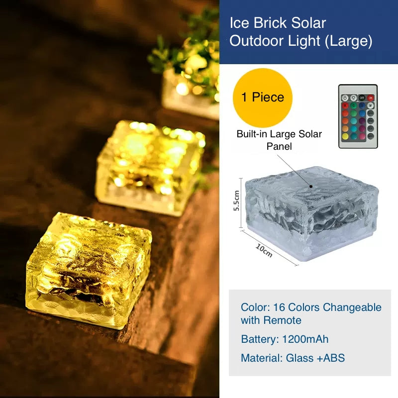 Ice Brick Durable LED Outdoor Solar Light for Garden Pathway Walkway