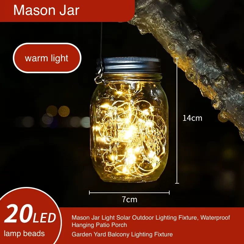 Mason Jar Outdoor Solar Light LED lighting for Patio Garden Porch