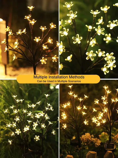 Sakura Outdoor Solar Lights Decorative Durable LED Lights for Garden Yard Patio Pathway