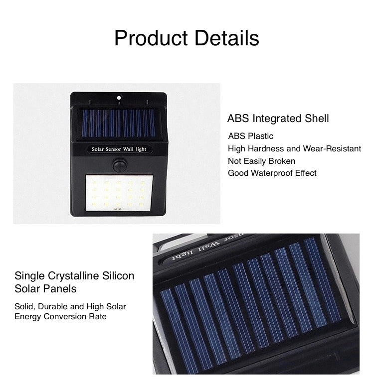 3-Mode Water-Proof Outdoor Solar Light for Garden Fence Yard