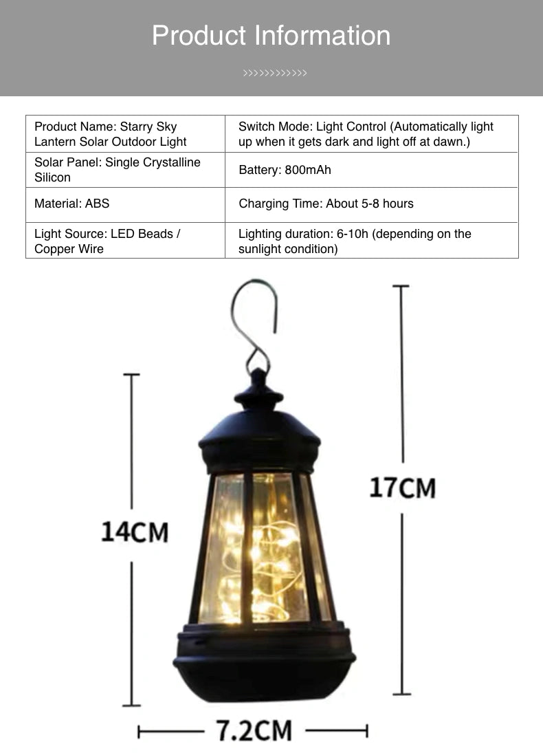 Lantern Outdoor Solar Light LED Solar Lantern for Garden Patio Pathway