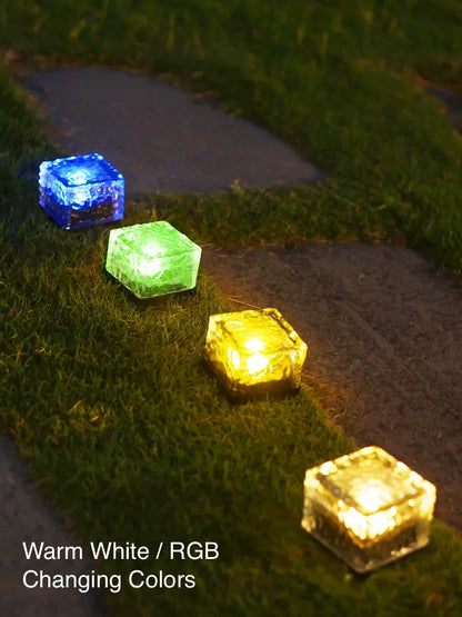 Ice Brick Durable LED Outdoor Solar Light for Garden Pathway Walkway