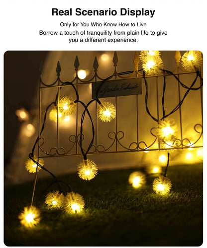 Dandelion LED Outdoor Solar Light Solar Fairy Lights for Patio Garden