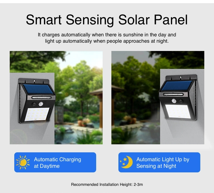 3-Mode Water-Proof Outdoor Solar Light for Garden Fence Yard