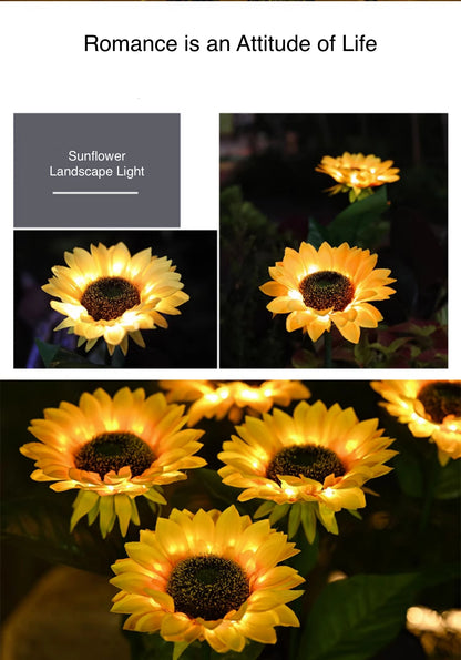 Sunflower Outdoor Solar Light LED Solar Lawn Light for Backyard Patio