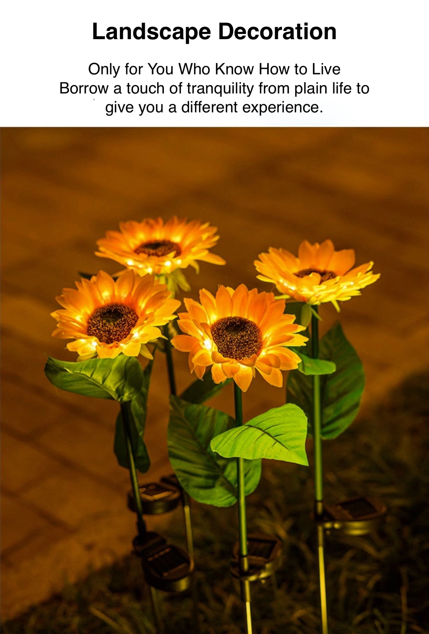 Sunflower Outdoor Solar Light LED Solar Lawn Light for Backyard Patio