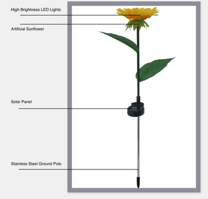 Sunflower Outdoor Solar Light LED Solar Lawn Light for Backyard Patio