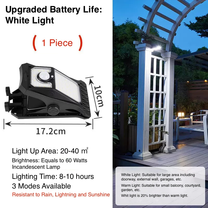 Clamp Outdoor Solar Light LED Solar Flood Light for Garage Patio Deck