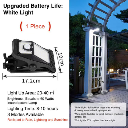 Clamp Outdoor Solar Light LED Solar Flood Light for Garage Patio Deck